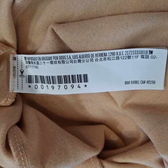 Forever 21 Peach Metallic Skater Dress Sz M Fit N Flare Long Sleeves Round Neck - Picture 13 of 16